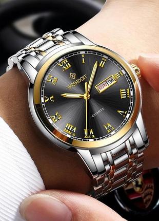 Чоловічий наручний годинник круглий кварцовий металевий браслет гарантія 12 місяців wishdoit world