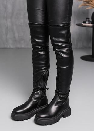 Ботфорти жіночі зимові fashion doodle 3887 36 розмір 23,5 см чорний
