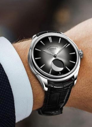 Мужские наручные часы круглые механические кожаный ремешок гарантия 12 месяцев borman aristocrate