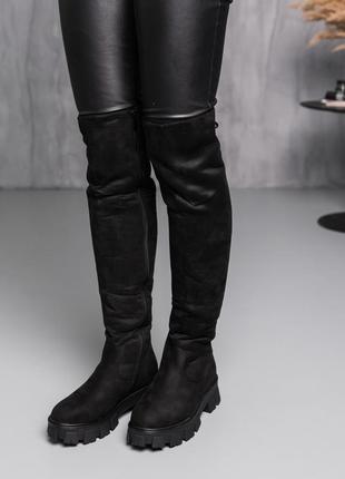 Ботфорти жіночі зимові fashion chief 3875 36 розмір 23,5 см чорний
