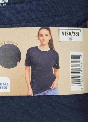 Жіноча темно-синя футболка з кишенею esmara розміри  s, м , l