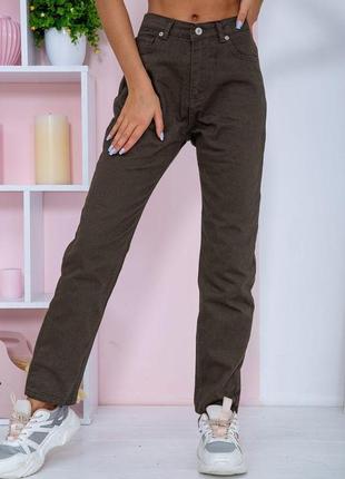 Женские джинсы мом прямого кроя, цвет хаки, 164r3363