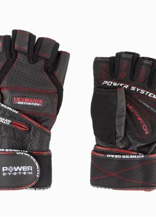Перчатки для фитнеса power system ps-2810, black/red m