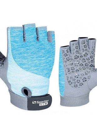 Перчатки для фитнеса sporter mfg-235.7a, grey/blue s