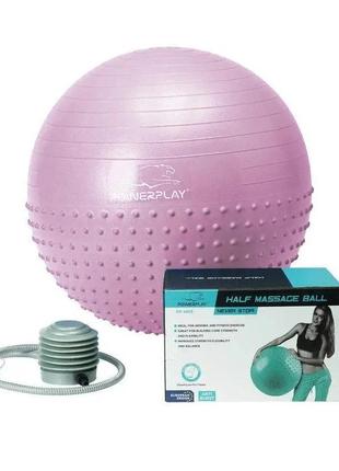 М'яч для фітнесу powerplay 4003 із насосом, 65 см, violet