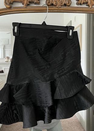 Асимметричная юбка с животным принтом zara new original с воланами