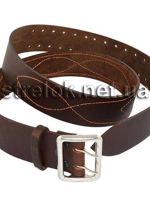 Ремінь поясний шкіряний офіцерський 140 см, коричневий