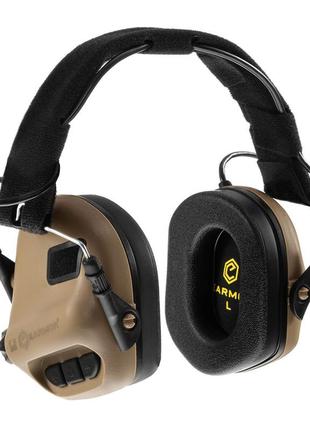Тактичні навушники earmor m31 койот з універсальним кріпленням