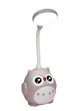 Лампа настільна дитяча акумуляторна з usb 4.2 вт сенсорний настільний світильник сова cs-289 `gr`