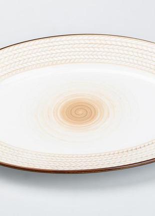 Тарелка обеденная керамическая 33.5х24.5 см плоская овальная `gr`