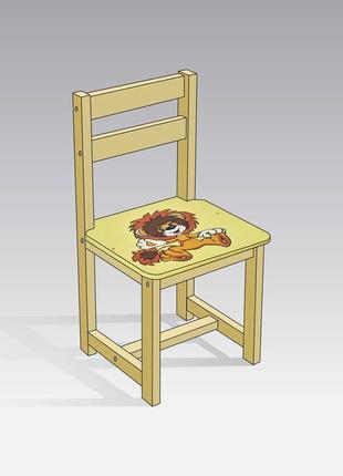 Дитячий жовтий стілець "лев", розмір 54х27см