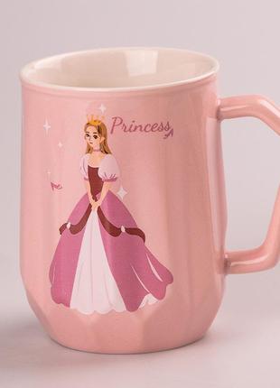 Чашка керамічна princess 450мл диснеевская принцесса чашки для кофе розовый `gr`