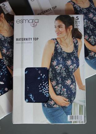 Майка синя з квытковим малюнком для вагітних esmara/ німеччина