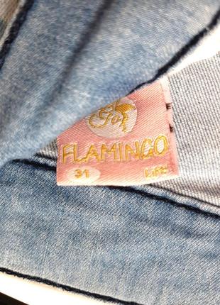 Flamingo шорты джинсовые длинные синие летние царапанные декор бусины женские 31 44 4610 фото