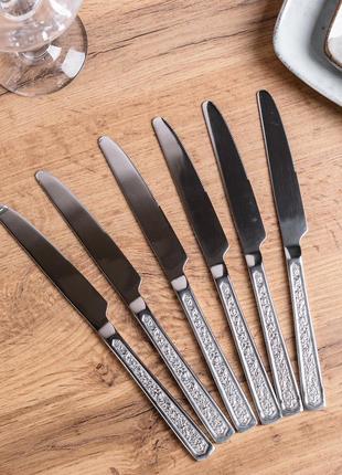 Набір столових ножів 6 шт нержавіюча сталь гальванічне покриття столовий набір `gr`