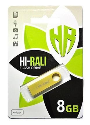 Флешка (usb flash) 8gb hi-rali shuttle gold (hi-8gbshgd)