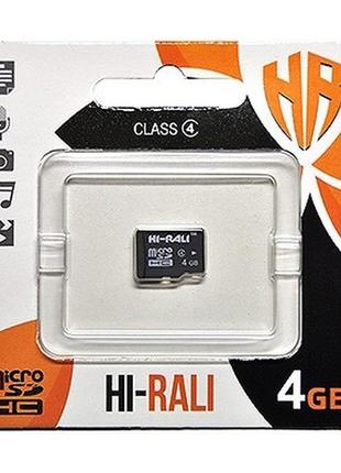 Картка пам'яті microsdhc 4 gb hi-rali class 4 (hi-4gbsdcl4-00)