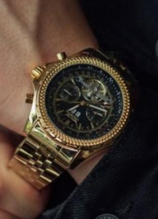 Мужские наручные часы круглые механические браслет металлический гарантия 12 месяцев jaragar exclusive