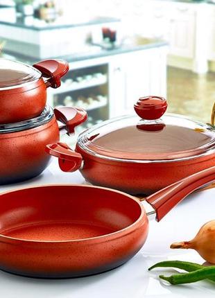 Набор посуды oms 3017-red 7 предметов