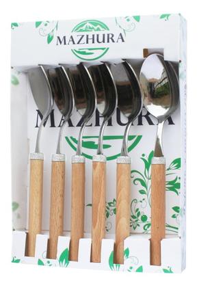 Набор столовых ложек mazhura beech wood mz-505665 6 шт