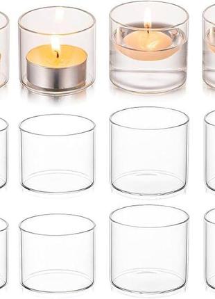 Небольшой стеклянный держатель для чайной свечи hewory: 22 стеклянных подсвечника для свечей
