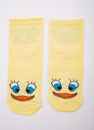 Жовті жіночі шкарпетки, з принтом, середньої довжини, 167r337