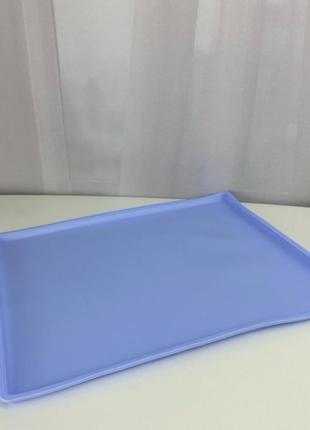 Коврик раскаточный силиконовый с бортиками stenson mh-3308-blue 37,5х30х1,8 см голубой