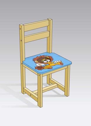 Детский голубой стул "лев"​​​​​​​, размер 54х27см