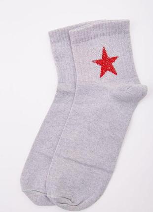 Чоловічі шкарпетки середньої довжини, світло-сірого кольору, 167r412