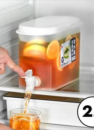 Функциональный диспенсер semi для воды лимонада и сока объемом 2л с дозатором, white