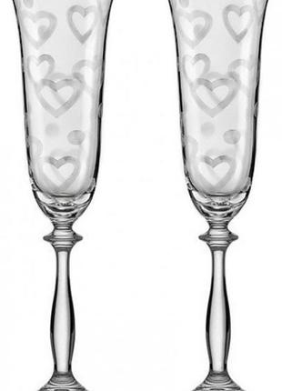Набір келихів для шампанського 190 мл 2 шт bohemia angela 40600/с5775/190/2
