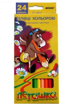 Набір кольорових олівців marco пегашка 1010-24cb 24 кольору