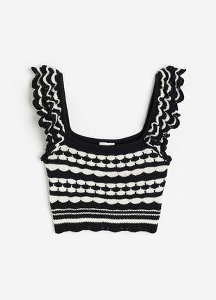 Вязаный топ h&m crochet-look crop top - xl