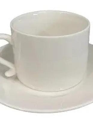 Чашка с блюдцем olens нордика 102-216 250 мл белая