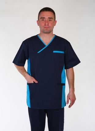 Медицинский костюм 3253 (с карманами 42-60р. мужской коттон) хелслайф 42