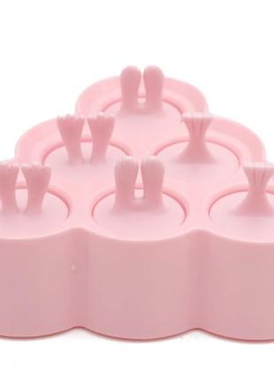 Форма для мороженого треугольная силиконовая 8257 розовая