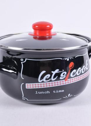 Кастрюля эмалированная gusto lets cook gt-t-116-lcb 16 см 2.1 л