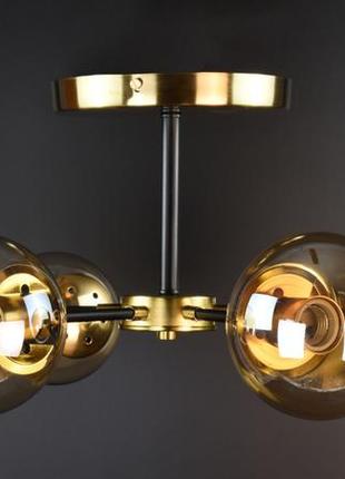 Люстра стельова на 6 лампочок 26486 латунь 26х65х65 см.