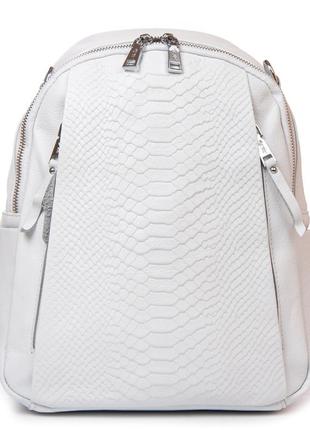 Женская сумка- рюкзак из натуральной мягкой кожи alex rai 8907-9 белая