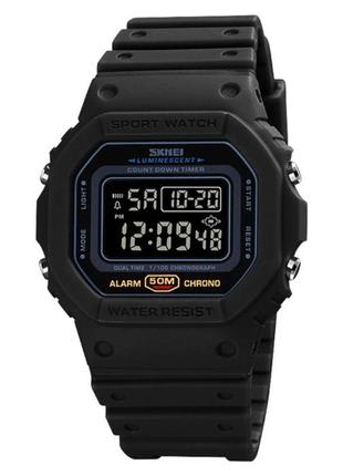 Мужские часы спортивные водостойкие тактические skmei dron black2 фото