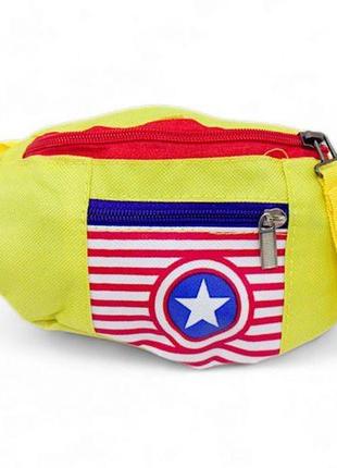 Сумочка-бананка "супергерои: капитан америка" (желтая)