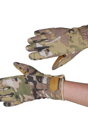 Тактичні зимові рукавиці softshell мультикам