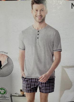 Мужская пижама с серой футболкой хенли, м,  livergy германия