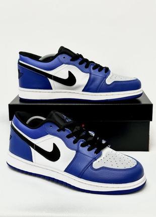 Кросівки nike air jordan 1 low (blue)1 фото