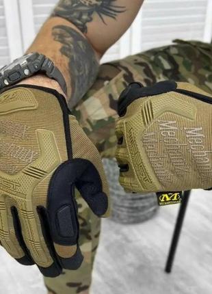 Чоловічі рукавиці штурмові койот mechanix безпальні тактичні рукавиці бойові рукавиці для військових