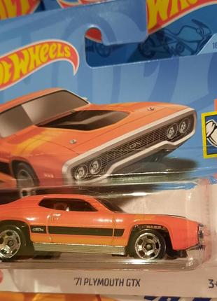 Hot wheels 2023 muscle mania '71 plymouth gtx 7/10 166/250 hkj56 плімут ретро машинки колекційні хот вілс
