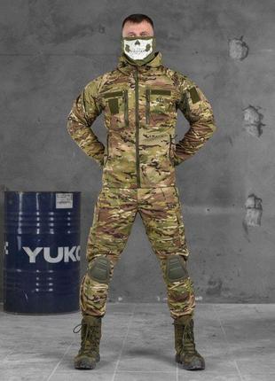Військова форма multicam весна кітель та штани з наколінниками костюм тактичний мультикам
