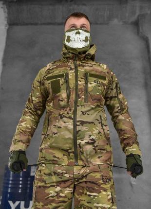 Військова форма multicam весна кітель та штани з наколінниками костюм тактичний мультикам