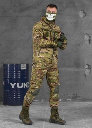 Військова форма multicam весна кітель та штани з наколінниками костюм тактичний мультикам