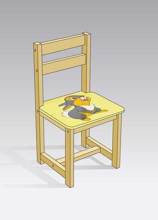 Дитячий жовтий стілець "зайчик", розмір 54х27см